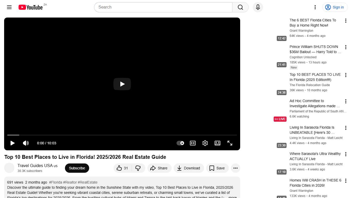 Top 10 Best Places to Live in Florida! 2025/2026 Real Estate Guide - YouTube