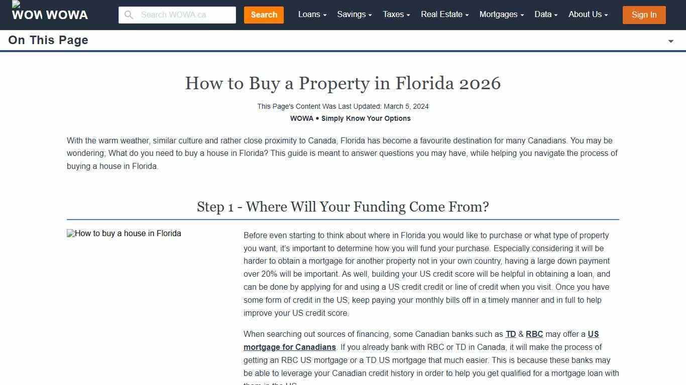 Guide to Buy a Property in Florida 2026 | WOWA.ca